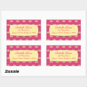 Sticker Rectangulaire Couronne royale rose (Feuille)