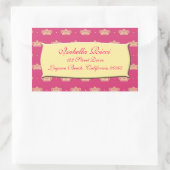 Sticker Rectangulaire Couronne royale rose (Sac)