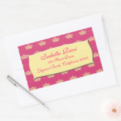 Sticker Rectangulaire Couronne royale rose (Enveloppe)