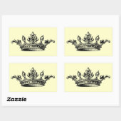 Sticker Rectangulaire Couronne royale vintage (Feuille)