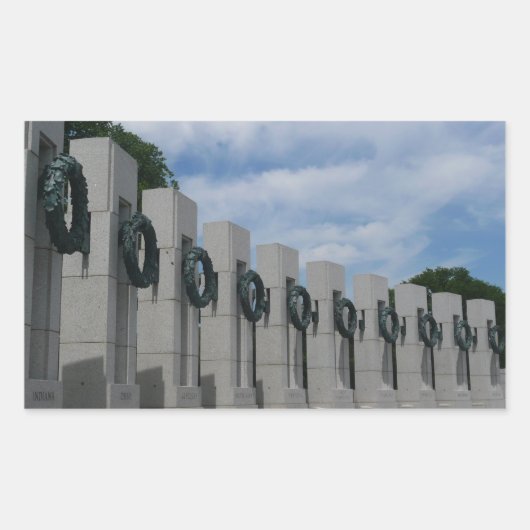 Sticker Rectangulaire Couronnes de la Memorial de la Seconde Guerre mond (Devant)