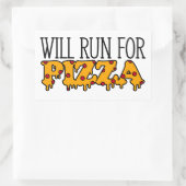 Sticker Rectangulaire Courra pour de la pizza (Sac)