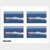 Sticker Rectangulaire Courroie de bateau à moteur offshore (Feuille)