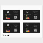 Sticker Rectangulaire Cours de musique de l'enseignant de guitare Code Q (Feuille)