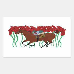 Sticker Rectangulaire Course de chevaux personnalisable avec la