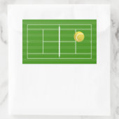 Sticker Rectangulaire Court de tennis et balle de tennis (Sac)