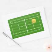Sticker Rectangulaire Court de tennis et balle de tennis (Enveloppe)
