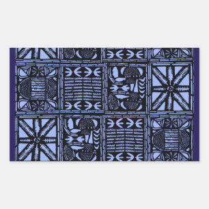 Sticker Rectangulaire Couvre-lit Batik Indigo - Bleu