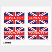 Sticker Rectangulaire Coventry : Drapeau britannique (Feuille)