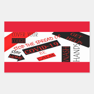 STICKER RECTANGULAIRE COVID-19