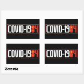 STICKER RECTANGULAIRE COVID-1984 (Feuille)