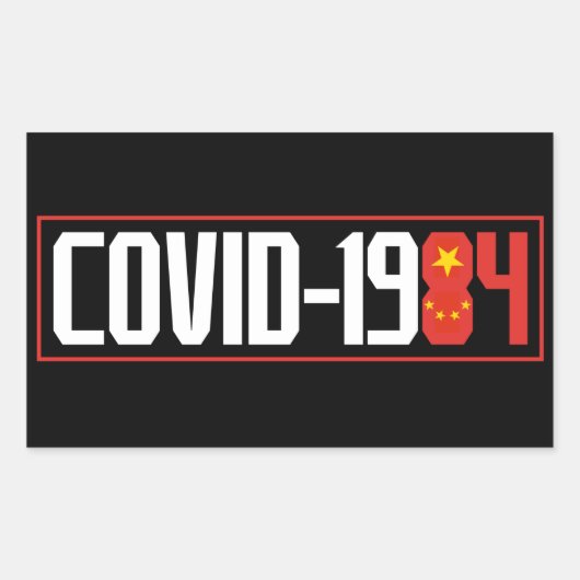 STICKER RECTANGULAIRE COVID-1984 (Devant)