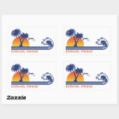 Sticker Rectangulaire Cozumel Mexique (Feuille)