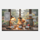 Sticker Rectangulaire Cozy Rainy Day Squirrel Teacher Appreciation (Devant)