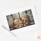 Sticker Rectangulaire Cozy Rainy Day Squirrel Teacher Appreciation (Enveloppe)