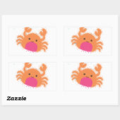 Sticker Rectangulaire Crabe caricaturale orange (Feuille)