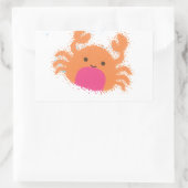 Sticker Rectangulaire Crabe caricaturale orange (Sac)