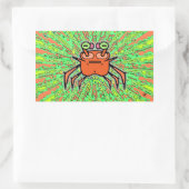 Sticker Rectangulaire Crabe impie psychédélique v4 (Sac)
