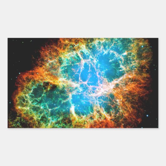 Sticker Rectangulaire Crabe Nebula Supernova Resnant Hubble Photo de l'e (Devant)