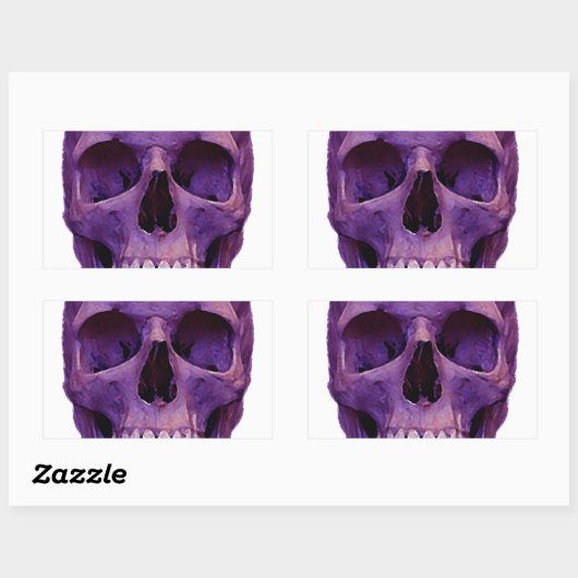 Sticker Rectangulaire Crâne (Feuille)