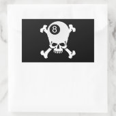 Sticker Rectangulaire crâne à 8 billes (Sac)