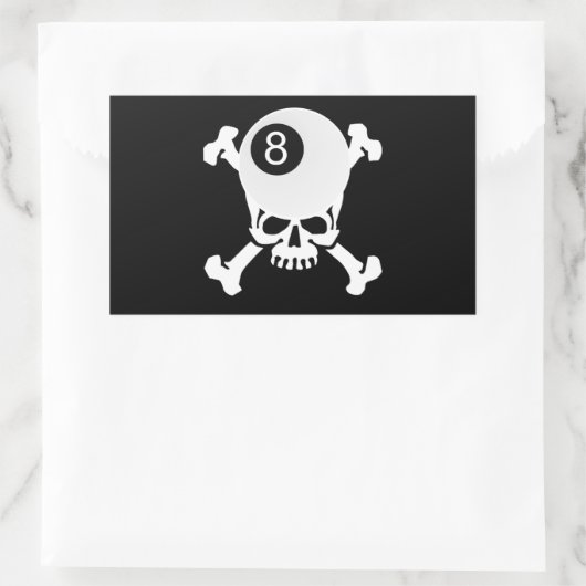 Sticker Rectangulaire crâne à 8 billes (Sac)