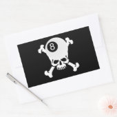 Sticker Rectangulaire crâne à 8 billes (Enveloppe)