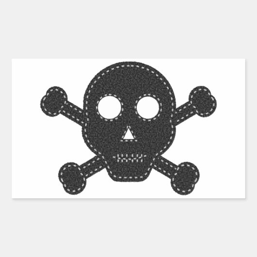 Sticker Rectangulaire Crâne à flancs noirs (Devant)