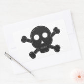 Sticker Rectangulaire Crâne à flancs noirs (Enveloppe)