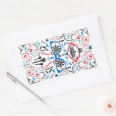 Sticker Rectangulaire crâne à sucre de barbershop (Enveloppe)