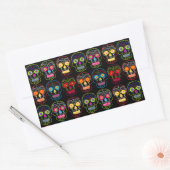Sticker Rectangulaire Crâne à sucre noir (Enveloppe)