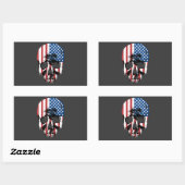 Sticker Rectangulaire Crâne américain (Feuille)