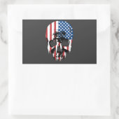 Sticker Rectangulaire Crâne américain (Sac)