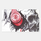 Sticker Rectangulaire Crâne avec conception casque (Devant)