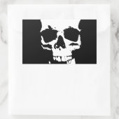 Sticker Rectangulaire Crâne d'art pop noir et blanc (Sac)