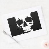 Sticker Rectangulaire Crâne d'art pop noir et blanc (Enveloppe)