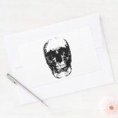 Sticker Rectangulaire Crâne d'art pop noir et blanc (Enveloppe)