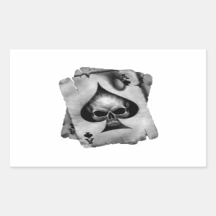 Sticker Rectangulaire Crâne d'as de pique