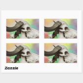 Sticker Rectangulaire Crâne de buffle sur un Arrière - plan d'aquarelle (Feuille)