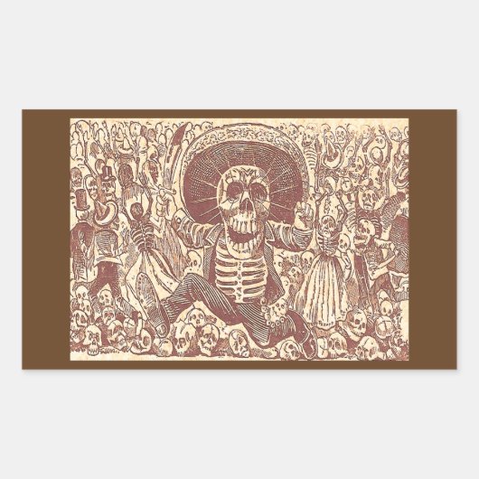 Sticker Rectangulaire Crâne de Oaxaca, La Calavera Oaxaqueña (Devant)