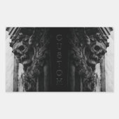 Sticker Rectangulaire Crâne des ailes de pierre (Devant)