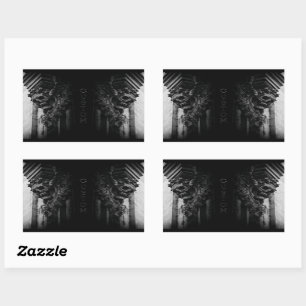 Sticker Rectangulaire Crâne des ailes de pierre