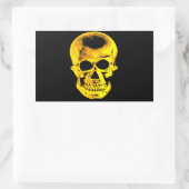 Sticker Rectangulaire Crâne d'or (Sac)