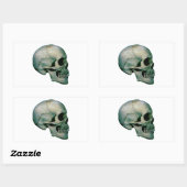 Sticker Rectangulaire Crâne du profil (Feuille)