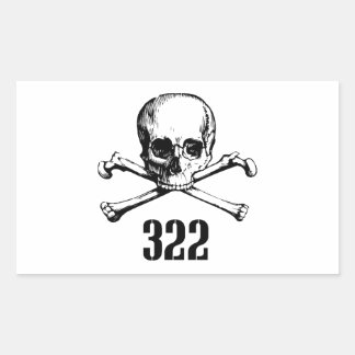 Sticker Rectangulaire Crâne et os 322