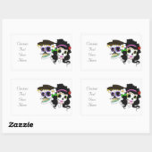 Sticker Rectangulaire Crâne festif mexicain (Feuille)