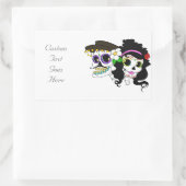 Sticker Rectangulaire Crâne festif mexicain (Sac)