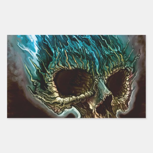 Sticker Rectangulaire Crâne flamboyant (Devant)