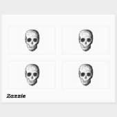 Sticker Rectangulaire Crâne noir. (Feuille)