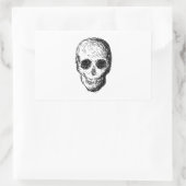 Sticker Rectangulaire Crâne noir. (Sac)
